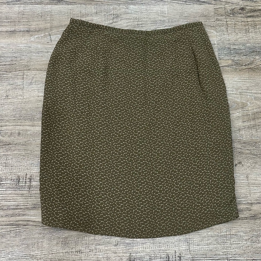 Banana Republic Olive Patterned Pencil Skirt